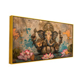 Antique Finish Ganesha Wall Frame – Timeless Art for Home